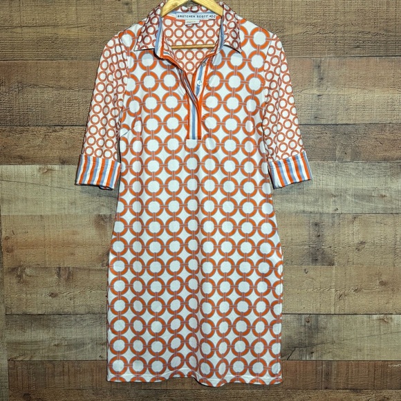 Gretchen Scott Designs Dresses & Skirts - Gretchen Scott Designs Jersey Everywhere Dress Orange Blue size Small